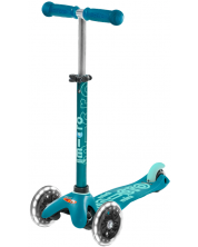 Scooter pentru copii Micro - Mini Deluxe LED, Aqua -1