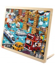 Puzzle din lemn pentru copii Toi World - Transport urban, 100 piese
