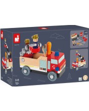 Jucarie pentru copii Janod - Asambleaza un camion de pompieri, DIY -1
