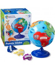 Puzzle pentru copii Learning Resources - Glob pamantesc cu continente