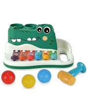 Jucărie Ocie - xilofon crocodil cu ciocan și bile, Funny  -1