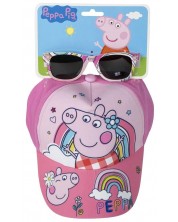 Set pentru copii Cerda - Șapcă și ochelari de soare, Peppa Pig