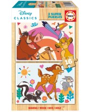 Puzzle de lemn pentru copii Educa din 2 x 16 piese - Animale Disney