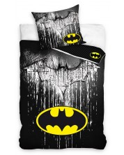 Set lenjerie de pat pentru copii Sonne - Batman Steel logo, 2 piese