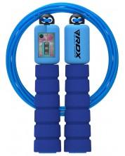 Coardă de sărituri pentru copii RDX - FP Kids, 314 cm, cu contor, albastru -1
