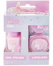 Set cosmetice pentru copii Martinelia - Little Unicorn, oja pentru unghii și luciu -1