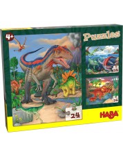 Puzzle pentru copii 3 in 1 Haba - Dinozauri -1