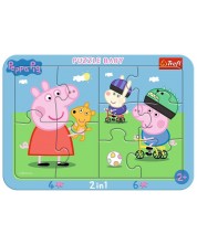 Puzzle pentru copii Trefl 2 în 1 - Peppa fericita -1
