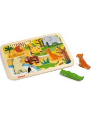 Puzzle pentru copii cu piese 3D Janod - Gradina Zoologica -1