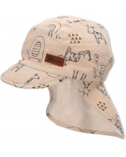 Pălărie de vară pentru copii cu protecție UV 50+ Sterntaler - Cu animale, 51 cm, 18-24 luni, bej -1