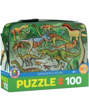 Puzzle pentru copii Eurographics din 100 de piese - Dinosaurs, Cutie de prânz -1