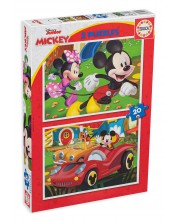 Puzzle pentru copii Educa din 2 x 20 de piese - Mickey Mouse