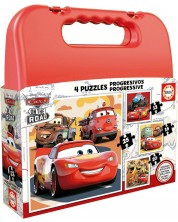 Educa 4 in 1 Puzzle pentru copii - Mașini 