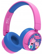 Căști pentru copii OTL Technologies - Peppa Pig Dance, wireless, roz/albastre -1