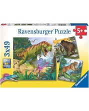 Puzzle pentru copii  Ravensburger 3 x 49 piese - Conducători preistorici -1