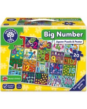 Puzzle pentru copii Orchard Toys - Cifre mari, 20 piese