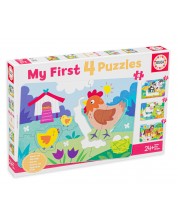 Puzzle pentru copii Educa 4 in 1 - Ferma mea -1