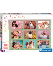 Puzzle pentru copii  Clementoni din 180 piese - Colaj cu catelusi