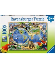 Puzzle pentru copii  Ravensburger din  100 XXL piese - Animalele lumii -1