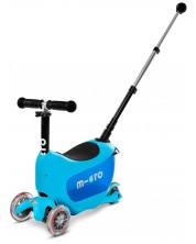 Trotinetă pentru copii 2 în 1 Micro - Mini2Go Deluxe Plus, Blue -1