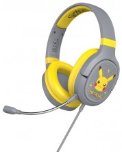 Căsti pentru copii OTL Technologies - Pro G1 Pikachu, gri/galbene -1