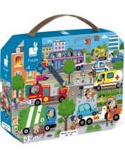 Puzzle in valiza pentru copii Janod - Oras, 36 piese -1