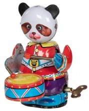 Jucărie pentru copii Goki - Panda metalică cu tobă, cu mecanism de învârtire