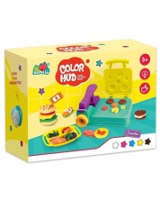 Set de modelaj pentru copii și mașină cu forme Raya Toys - Mașină de hrană Color Mud, 5 culori