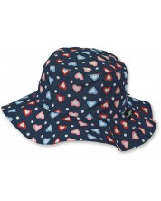 Pălărie de vară pentru copii cu boruri Sterntaler - inimioare, 53 cm, 2-4 ani -1