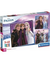 Puzzle pentru copii  Clementoni din 3 x 48 piese - Regatul Înghețat