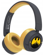 Căști pentru copii OTL Technologies - Batman Gotham City, wireless, negre/galbene -1