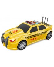 Mașină de jucărie pentru copii Raya Toys - Taxi cu muzică și lumini, 1:16, galbenă