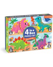 Puzzle pentru copii Mudpuppy 4 în 1 - Prieteni dinozauri -1