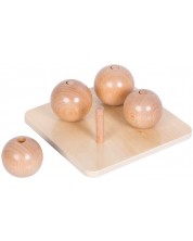 Joc pentru copii Smart Baby - Montessori mingi de înșirat din lemn Montessori -1
