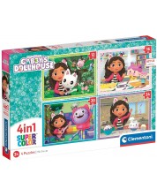 Puzzle pentru copii  Clementoni 4 в 1 - Casa de păpuși a lui Gabby -1