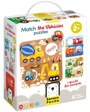 Puzzle pentru copii Banana Panda 6 în 1 - Conectează mijloacele de transport