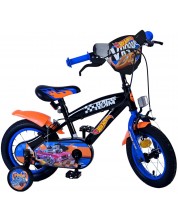 Bicicletă pentru copii cu roți ajutătoare E&L cycles - Hot Wheels, 12'' - imagine 1