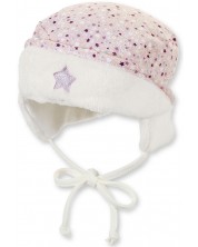 Pălărie pentru copii Sterntaler - 45 cm, 6-9 luni, alb cu roz -1