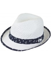 Pălărie de paie pentru copii Sterntaler - 51 cm, 18-24 luni, albă -1