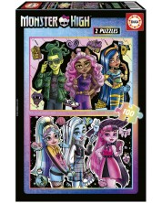 Puzzle pentru copii Educa din 2 x 100 de piese - Monster High