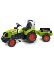 Tractor pentru copii Falk - Claas, cu remorcă și pedale, verde -1