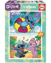 Puzzle pentru copii Educa 2 x 100 piese - Stitch -1