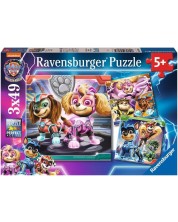 Puzzle pentru copii  Ravensburger 3 x 49 piese - Paw Patrol:Super film -1