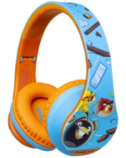 Căști pentru copii PowerLocus - P2 Kids Angry Birds,wireless, albastru/portocaliu -1