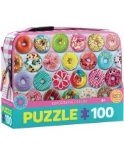 Puzzle pentru copii Eurographics din 100 de piese - Gogoși delicioase, Cutie de prânz -1