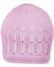 Pălărie pentru copii din bumbac tricotat Sterntaler - 43 cm, 5-6 luni, roz