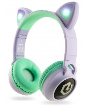 Căști pentru copii PowerLocus - Buddy Ears, wireless, mov -1