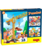 Puzzle pentru copii 3 in 1 Haba - Santiere -1