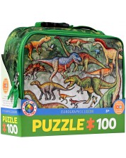 Puzzle pentru copii Eurographics din 100 de piese - Dinosaurs, Cutie de prânz