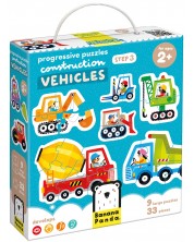 Puzzle pentru copii Banana Panda 9 în 1 - Vehicule de constructii